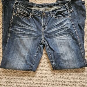 Cowgirl Tuff Dark Blue Boot Cut Jeans